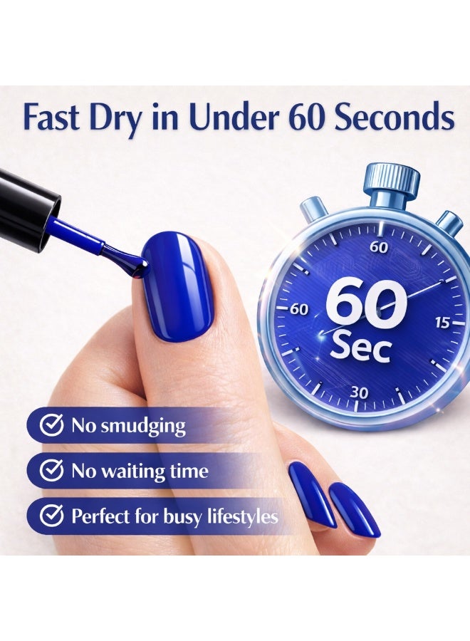 Brunson Classic Nail Polish 18ml Fast Dry Nail Lacquer Nail Harderner Normal Polish Glossy Gel Effect Quick Air Dry Long-Lasting Natural Nail Enamel Salon Quality Manicure Pedicure Regular Polish - Image 3